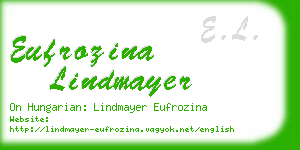 eufrozina lindmayer business card